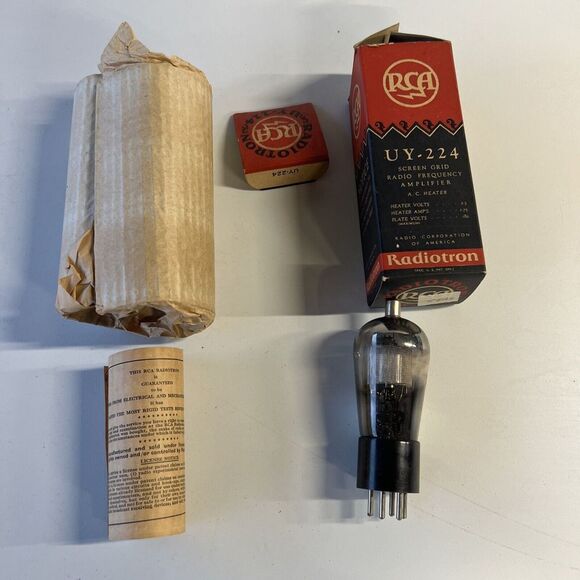 RCA Radiotron UY-224‎ UY224Globe Vintage Vacuum Tube A C Heater